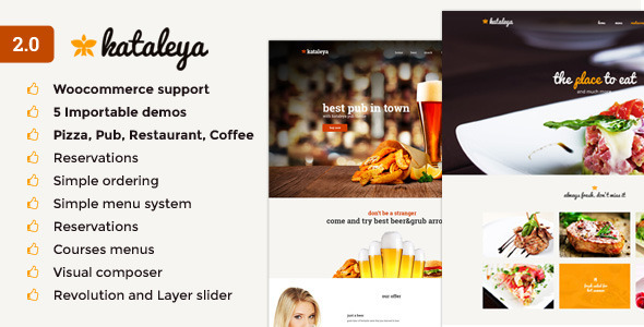 Kataleya v2.2.7 - Restaurant Pizza Coffee WordPress Theme