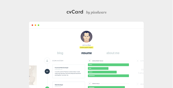 cvCard WP v1.3.8 - Responsive vCard WordPress Theme