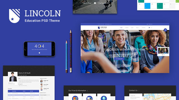 Lincoln - Educational Material Design PSD Theme