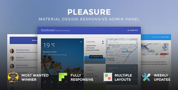 Pleasure - Material Design Responsive Admin Pane