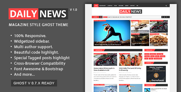 Daily News - Magazine and Blog Ghost Theme