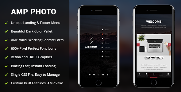AMP Photo - Mobile Google AMP Template