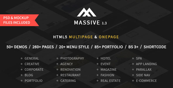 Massive - Responsive Multi-Purpose HTML5 Template