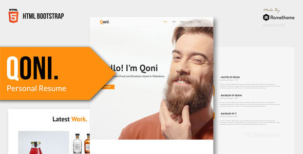 QONI - Personal Resume HTML Template