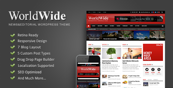 World Wide v1.04 - Themeforest Responsive Magazine WP Theme