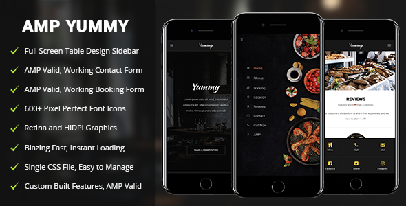 AMP Yummy - Mobile Google AMP Template