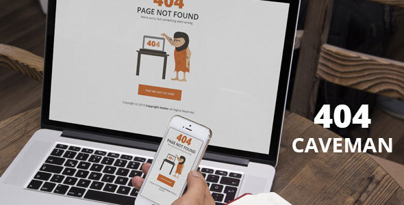 404 Caveman - Themeforest Responsive 404 Pages