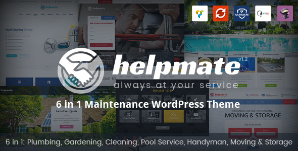 Helpmate v1.1.0 - 6 in 1 Maintenance WordPress Theme