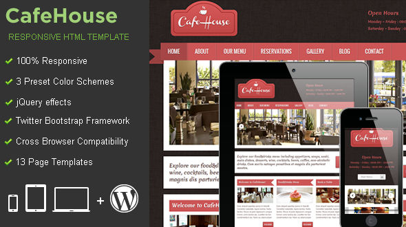 CafeHouse - Responsive HTML Template