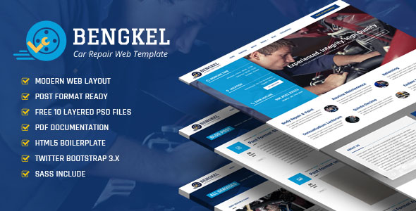 Bengkel - Modern Auto Car Repair Business Template