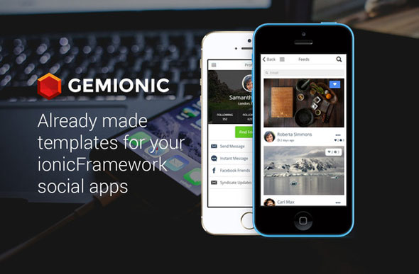 Gemionic - Creativemarket Ionic Social app theme