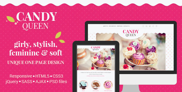 Candy Queen - Responsive One Page Portfolio
