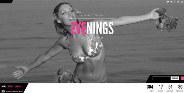 Evenings - Themeforest Responsive Coming Soon Page