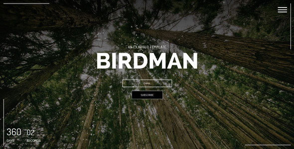 Birdman - Themeforest Responsive Coming Soon Page