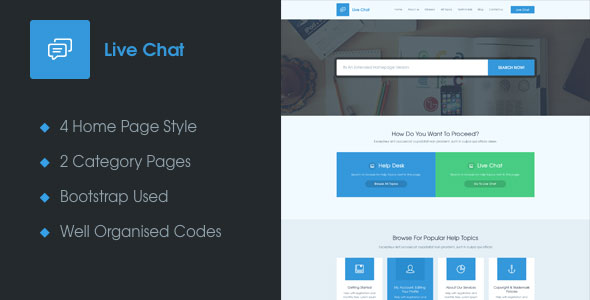 Live Chat - A Responsive Help Desk Support Template