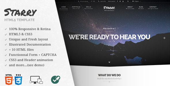 Starry - Creative & Easy Responsive HTML5 Template