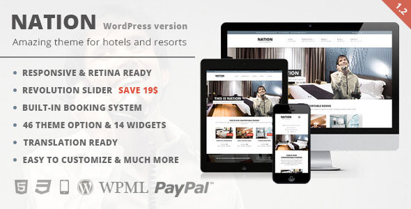 Nation Hotel v1.2.1 - Responsive WordPress Theme