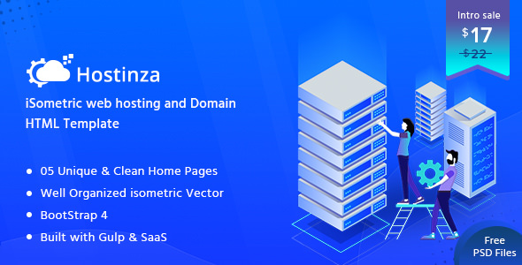 Hostinza - Isometric Web Hosting, Domain and WHMCS Html Hosting Template