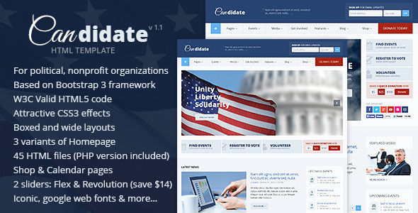 Candidate - Political/Nonprofit HTML Theme