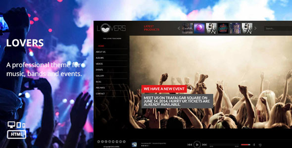 Lovers - Themeforest Music HTML Template