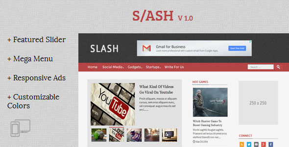 Slash - Tech/Magazine Blogger Template