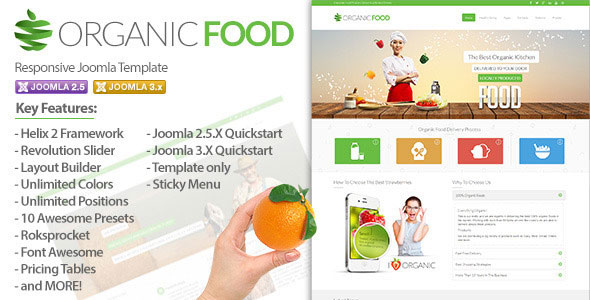 Organic Food - Responsive Joomla Template