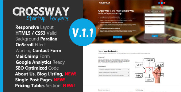 Crossway - Themeforest Startup Landing Page Template