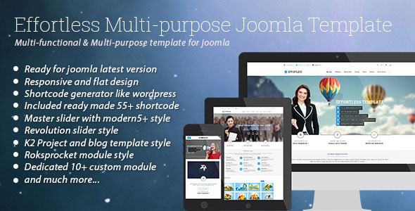 Effortless - Themeforest Multi-purpose Joomla Template