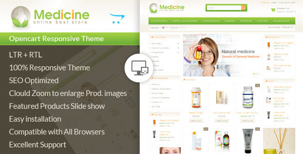 Medicine - Themeforest Opencart Responsive Template