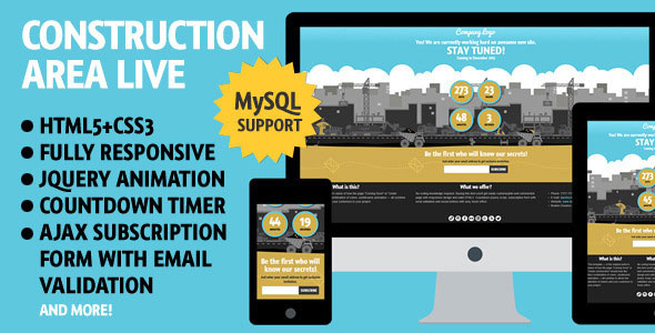 Construction Area - Themeforest Coming Soon Responsive