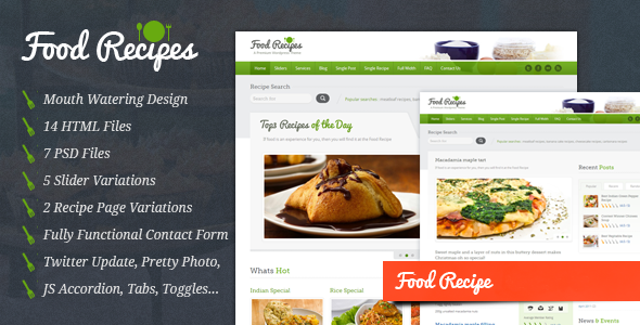 Food Recipes v2.0 - Food Website and Blog Template