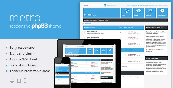 Metro - A Responsive Themeforest Theme for phpBB3
