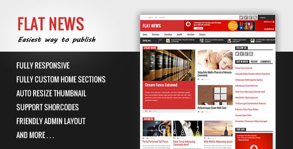 Flat News - Themeforest Easy News & Magazine Blogger Template