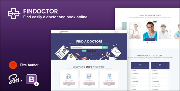 FINDOCTOR v1.5 - Doctors directory and Book Online template