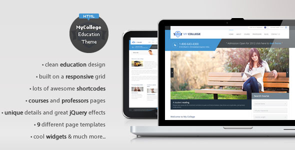 My College - Themeforest Responsive Education HTML Template