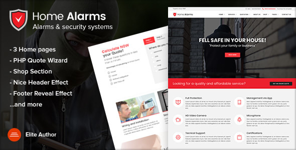 HomeAlarms v1.2.1 - Alarms and Security Systems Site Template