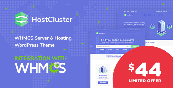 HostCluster v1.4.1 - WHMCS Server & Hosting Theme