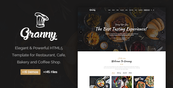 Granny - Elegant Restaurant & Cafe HTML Template