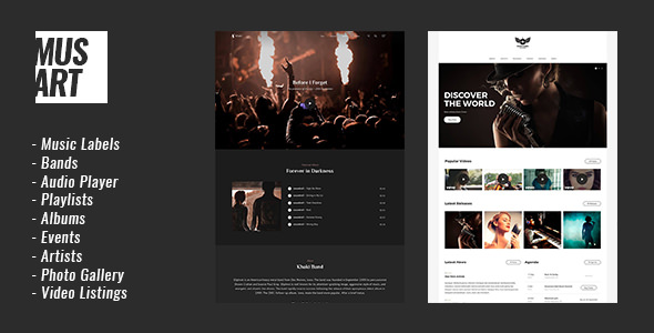 Musart v1.0.1 - Music Label and Artists WordPress Theme