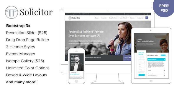 Solicitor v1.4.1 - Law Business Responsive WordPress Theme