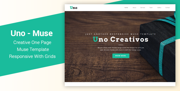 Uno - Responsive One Page Muse Template