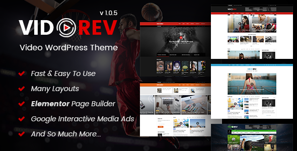 VidoRev v1.0.5 - Video WordPress Theme