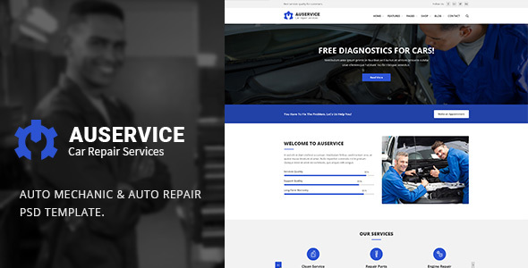 Auservice v1.0 - Auto Mechanic & Auto Repair PSD Template