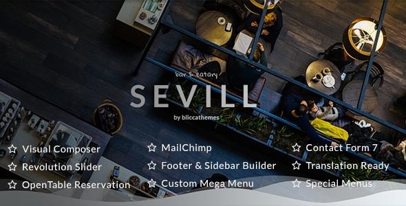 Sevill v1.0.5 - Restaurant Cafe WordPress Theme