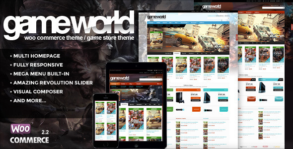 GameWorld v2.0 - WooCommerce Game Theme