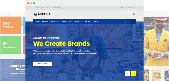 Aspasia v2.0 - Joomlart Responsive Joomla Template for Small Business and Portfolios Sites