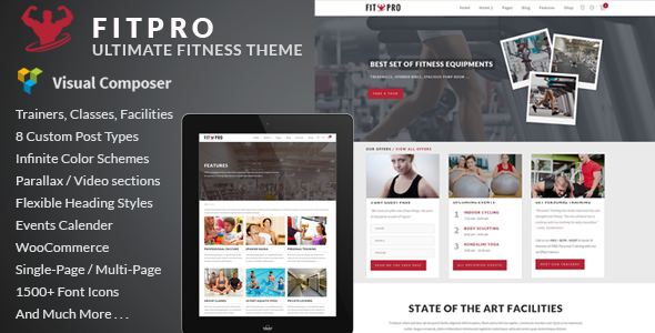 FitPro v2.7 - Events Fitness Gym Sports WordPress Theme