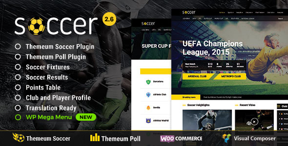 Soccer v2.6 - Sport WordPress Theme for Football