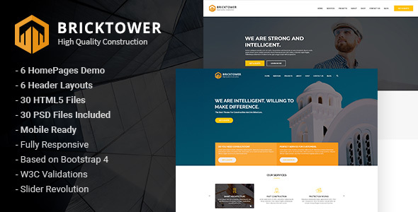 Bricktower - Construction and Building Company HTML5 Template