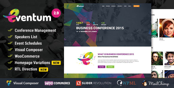 Eventum v2.9 - Conference & Event WordPress Theme